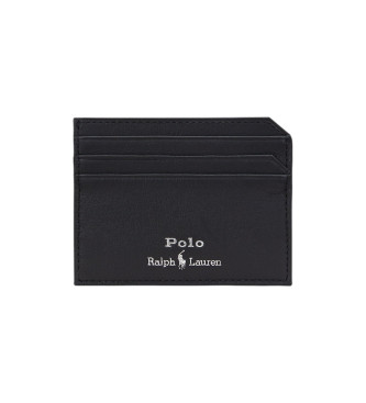 Polo Ralph Lauren Porta-cartes em pele lisa preta