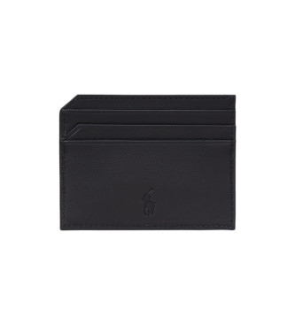 Polo Ralph Lauren Porte-cartes en cuir lisse noir