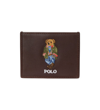 Polo Ralph Lauren Portacarte in pelle di orso marrone