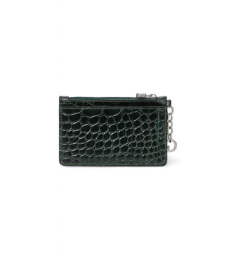 Polo Ralph Lauren Green embossed leather card holder