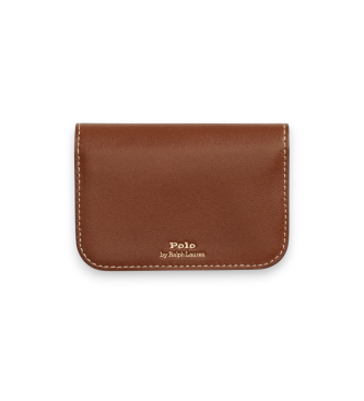 Polo Ralph Lauren Brown leather Polo ID folding card holder
