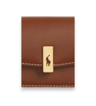 Polo Ralph Lauren Brown leather Polo ID folding card holder