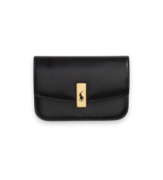 Polo Ralph Lauren Black leather Polo ID folding card holder