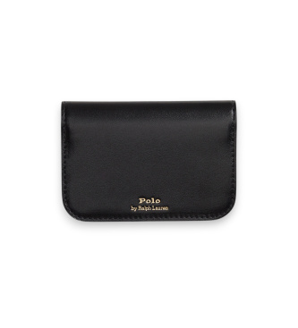Polo Ralph Lauren Black leather Polo ID folding card holder