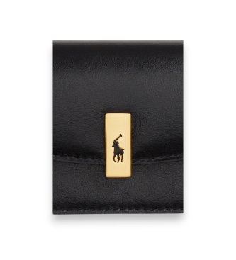 Polo Ralph Lauren Black leather Polo ID folding card holder