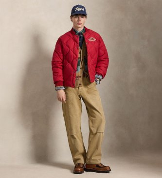 Polo Ralph Lauren Brun kofta i ull med mönster, Relaxed Fit