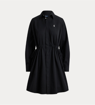 Polo Ralph Lauren Abito chemisier in cotone con cordoncino nero