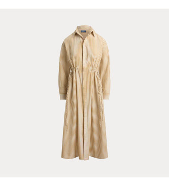 Polo Ralph Lauren Robe chemise en coton et lin beige