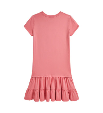 Polo Ralph Lauren Polo Bear roze gestreepte jersey jurk