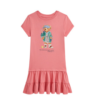 Polo Ralph Lauren Vestido de malha de algodo Polo Bear cor-de-rosa
