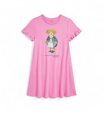 Polo Ralph Lauren Sukienka z różowym misiem polo