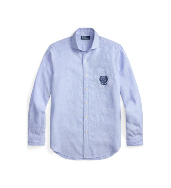 Polo Ralph Lauren Wimbledon Linen Shirt Classic Fit blue