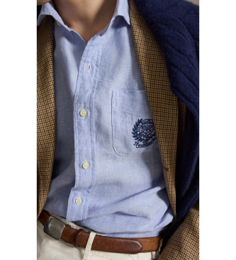 Polo Ralph Lauren Wimbledon Linen Shirt Classic Fit blue