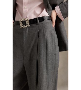 Polo Ralph Lauren Graue Bacall-Hose aus Wollgemisch