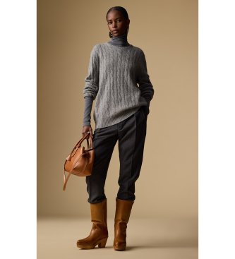 Polo Ralph Lauren Graue Bacall-Hose aus Wollgemisch
