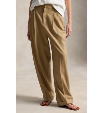 Polo Ralph Lauren Braune Bacall-Hose aus Wollmischung