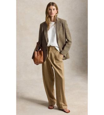 Polo Ralph Lauren Braune Bacall-Hose aus Wollmischung