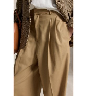 Polo Ralph Lauren Braune Bacall-Hose aus Wollmischung