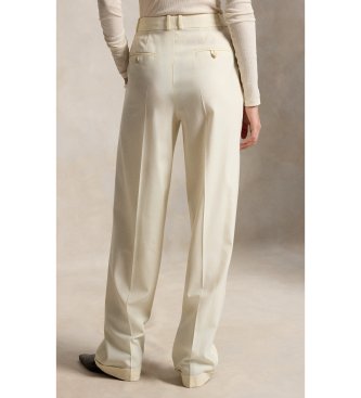 Polo Ralph Lauren Pantalon Bacall en mélange de laine beige