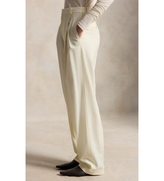 Polo Ralph Lauren Pantalon Bacall en mélange de laine beige
