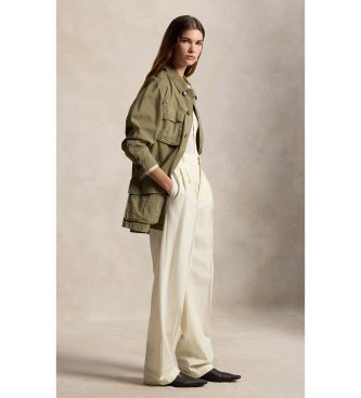 Polo Ralph Lauren Pantalon Bacall en mélange de laine beige