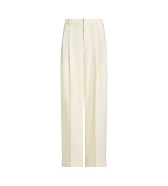 Polo Ralph Lauren Pantalon Bacall en mélange de laine beige