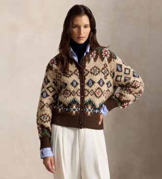 Polo Ralph Lauren Kardigan i ull och kashmir, brun