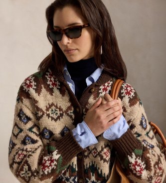 Polo Ralph Lauren Kardigan i ull och kashmir, brun