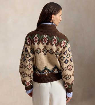 Polo Ralph Lauren Kardigan i ull och kashmir, brun
