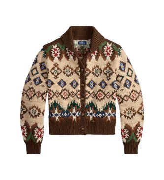 Polo Ralph Lauren Kardigan i ull och kashmir, brun