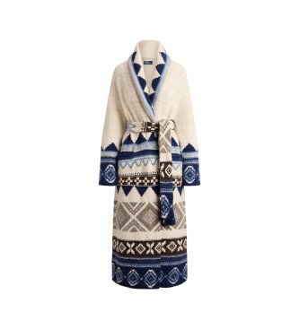 Polo Ralph Lauren Cappotto tipo cardigan di lana con grafica beige