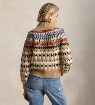 Polo Ralph Lauren Cardigan en laine et cachemire beige