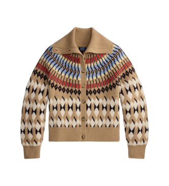 Polo Ralph Lauren Cardigan en laine et cachemire beige