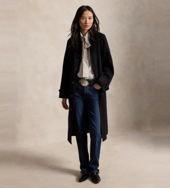 Polo Ralph Lauren Sort uld- og cashmirefrakke