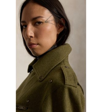 Polo Ralph Lauren Grøn motorcykeljakke i uld