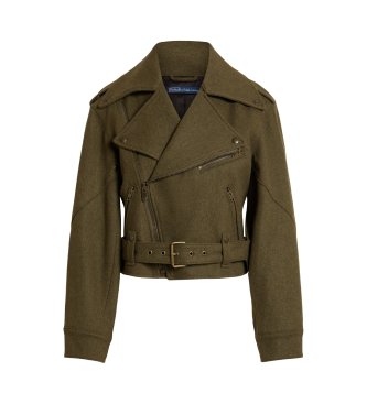Polo Ralph Lauren Grøn motorcykeljakke i uld