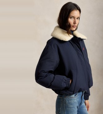 Polo Ralph Lauren Piumino High Pile Collar blu navy