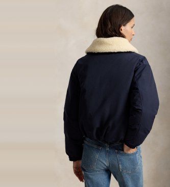 Polo Ralph Lauren Piumino High Pile Collar blu navy