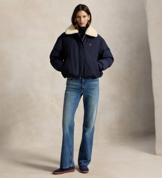 Polo Ralph Lauren Piumino High Pile Collar blu navy