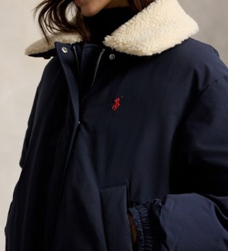 Polo Ralph Lauren Piumino High Pile Collar blu navy