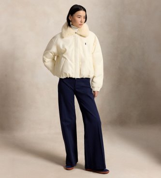 Polo Ralph Lauren Beżowa pikowana kurtka puchowa