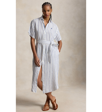 Polo Ralph Lauren Randig linnekl�nning bl�