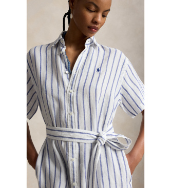 Polo Ralph Lauren Randig linnekl�nning bl�