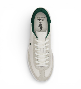 Polo Ralph Lauren Bedford gympen van wit su�de en leer