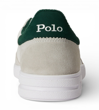 Polo Ralph Lauren Bedford gympen van wit su�de en leer
