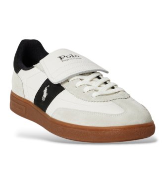 Polo Ralph Lauren Bedford Slipper aus Leder und Wildleder in Weiß