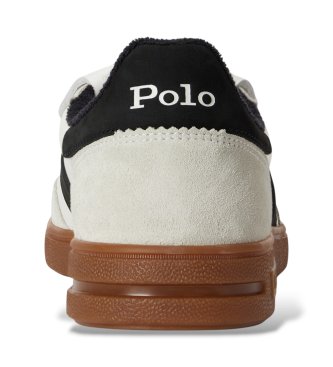 Polo Ralph Lauren Bedford Slipper aus Leder und Wildleder in Weiß