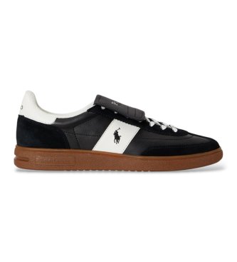Polo Ralph Lauren Bedford Slipper aus Leder und schwarzem Wildleder