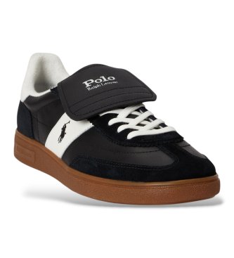 Polo Ralph Lauren Bedford Slipper aus Leder und schwarzem Wildleder