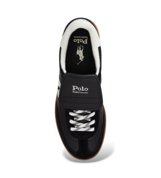 Polo Ralph Lauren Bedford Slipper aus Leder und schwarzem Wildleder